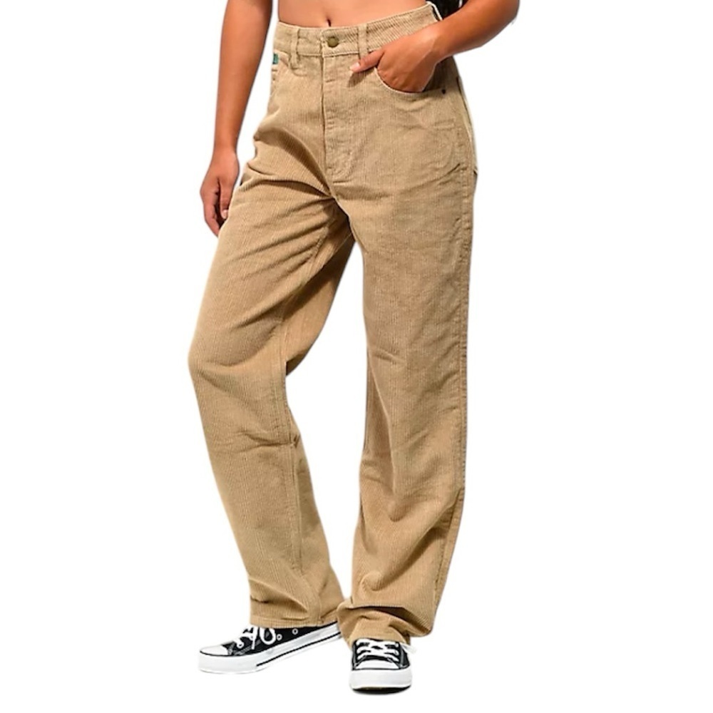 Empyre Women’s Tori Corduroy Loose Fit Skate Pants in Khaki Size 4